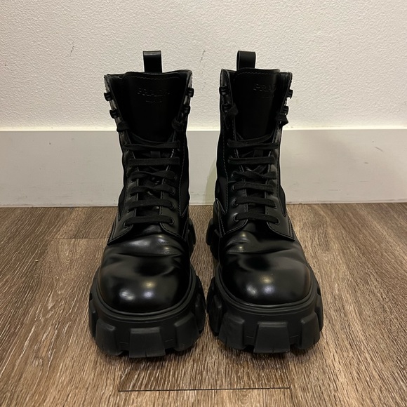 PRADA Monolith Leather and Re-Nylon Boots - 💯 AUTHENTIC - SZ 9 - Picture 3 of 15